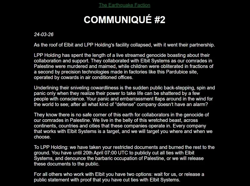 Nové prohlášení skupiny.