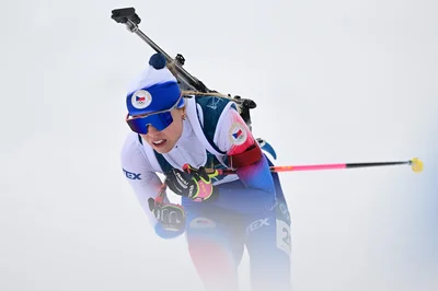 Tereza Voborníková na trati olympijského sprintu.