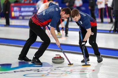 Čeští curleři na olympiádě v Cortině.