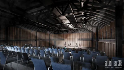 Budoucí podoba kulturního prostoru v místě někdejšího výstavního pavilonu v Ostravě.