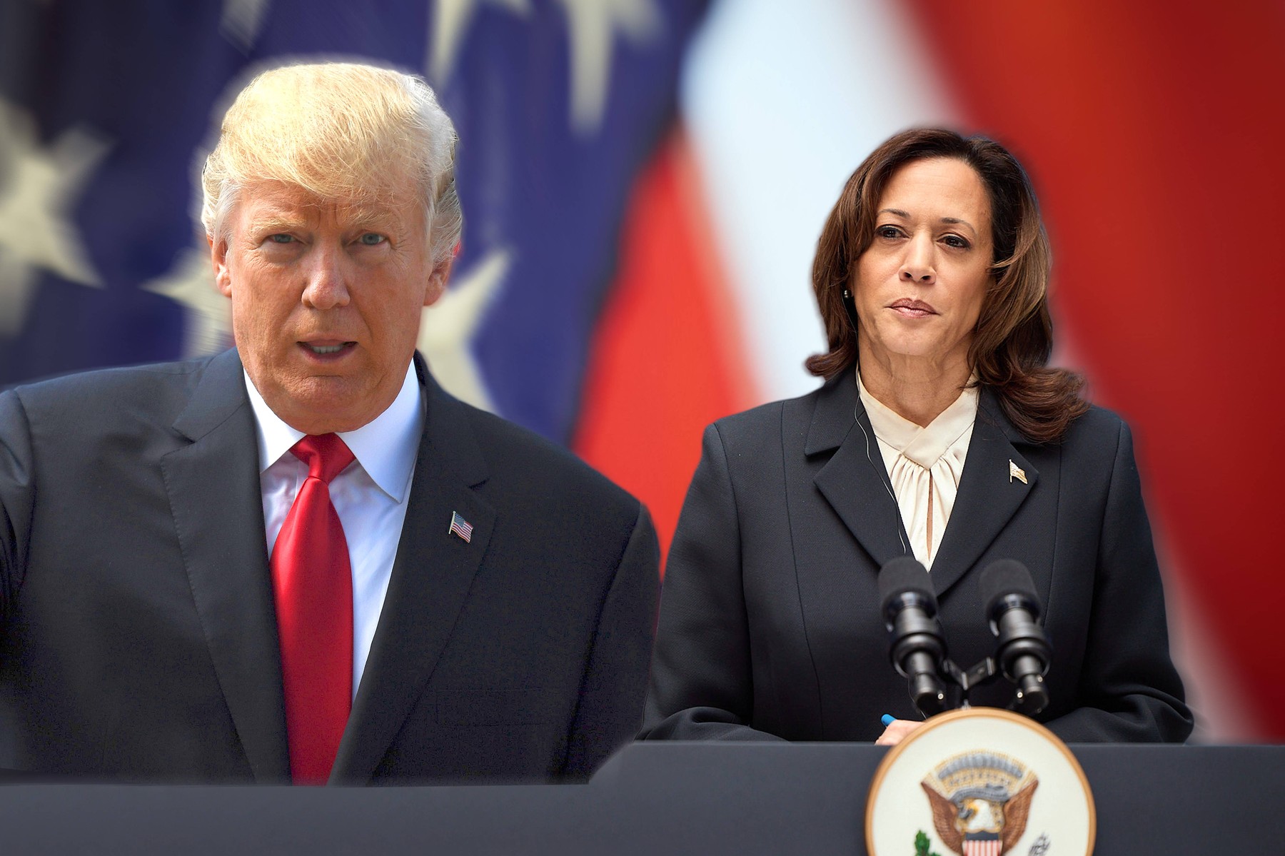 Donald Trump a Kamala Harris