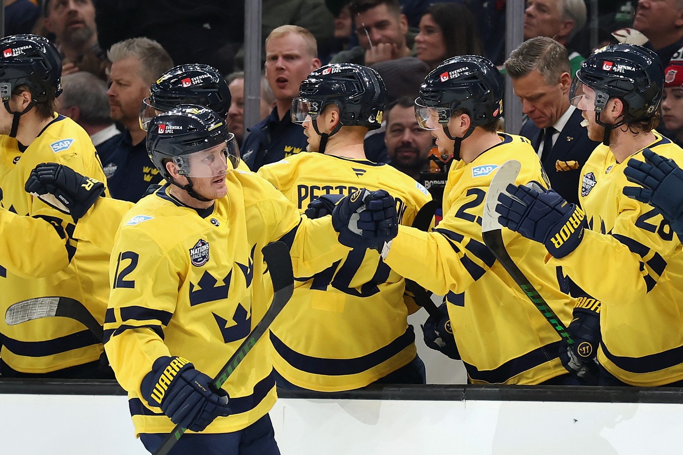 Gustav Nyquist oslavuje gól