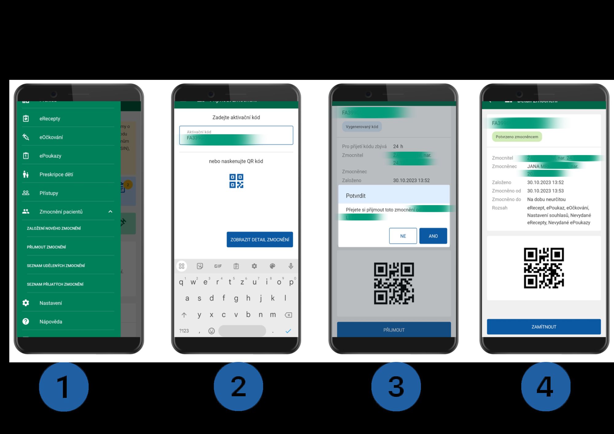 Návod pro přijímání zmocnění v mobilní aplikaci eRecept