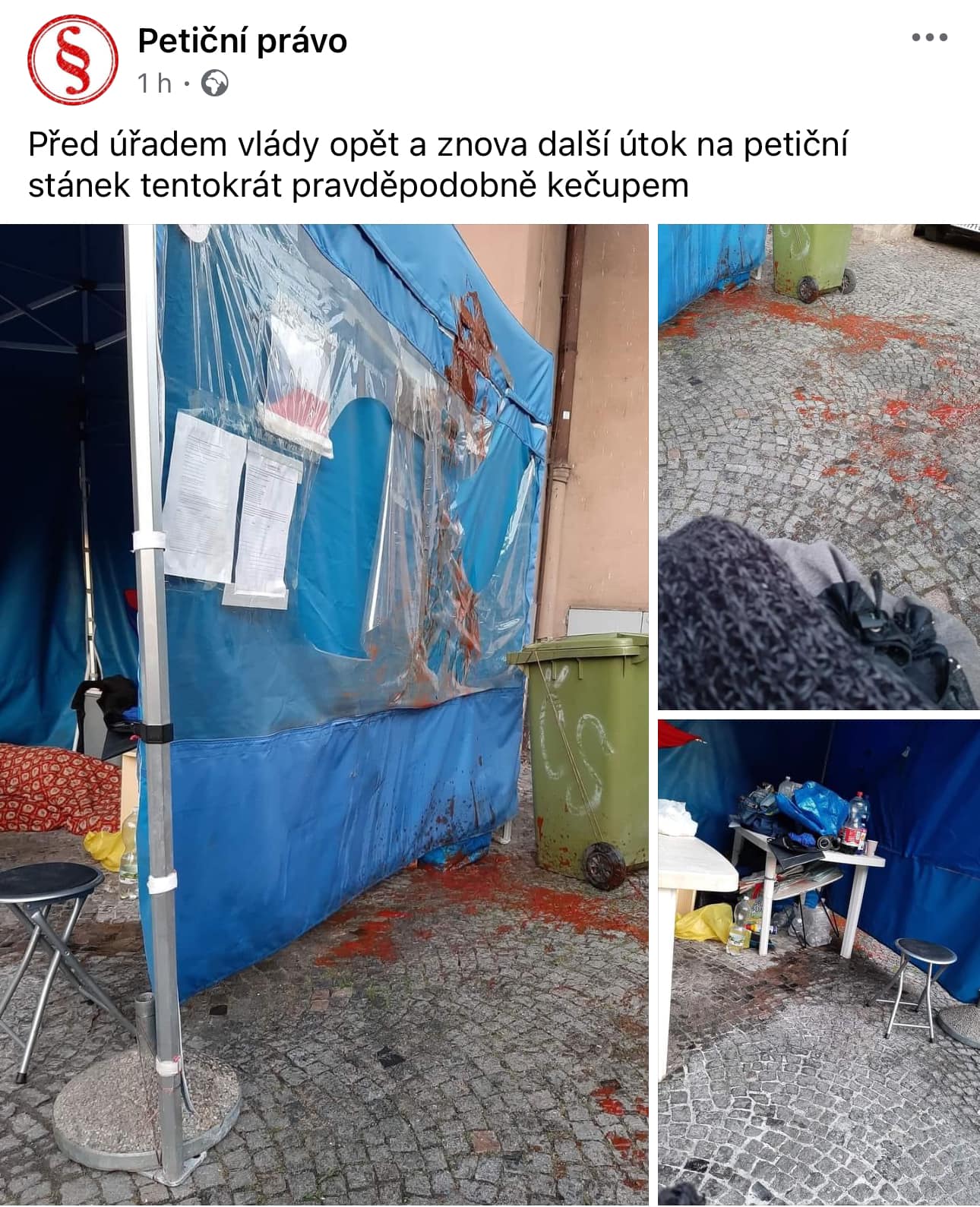 Petiční stánek.