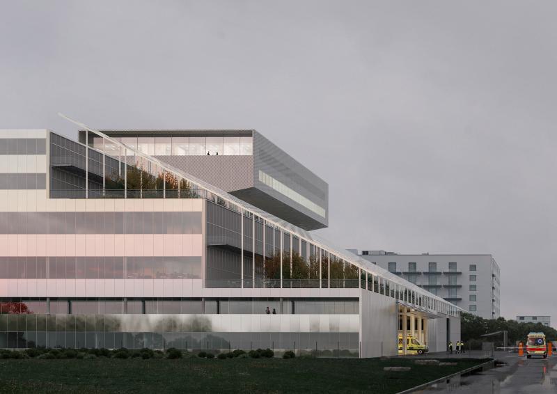 Vítězný návrh na centrum pražské záchranky.