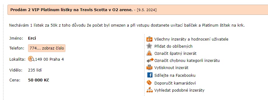 Nabídka z webu Bazoš.