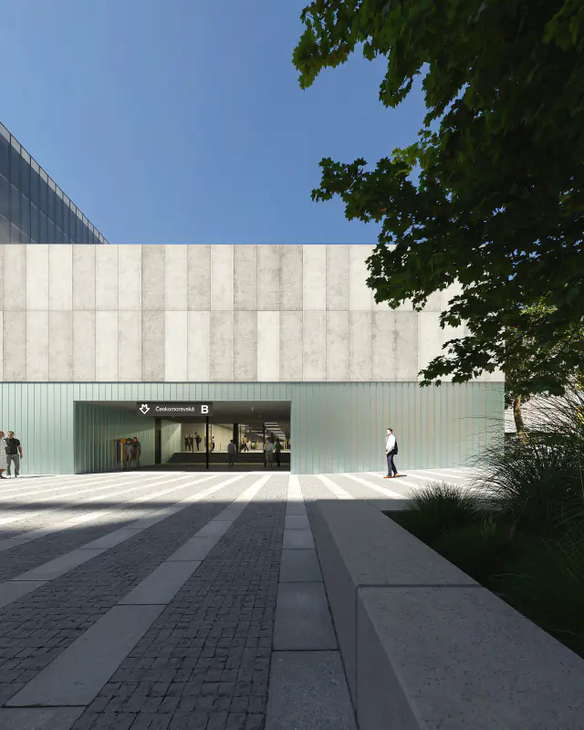 Vizualizace nové podoby stanice metra Českomoravská