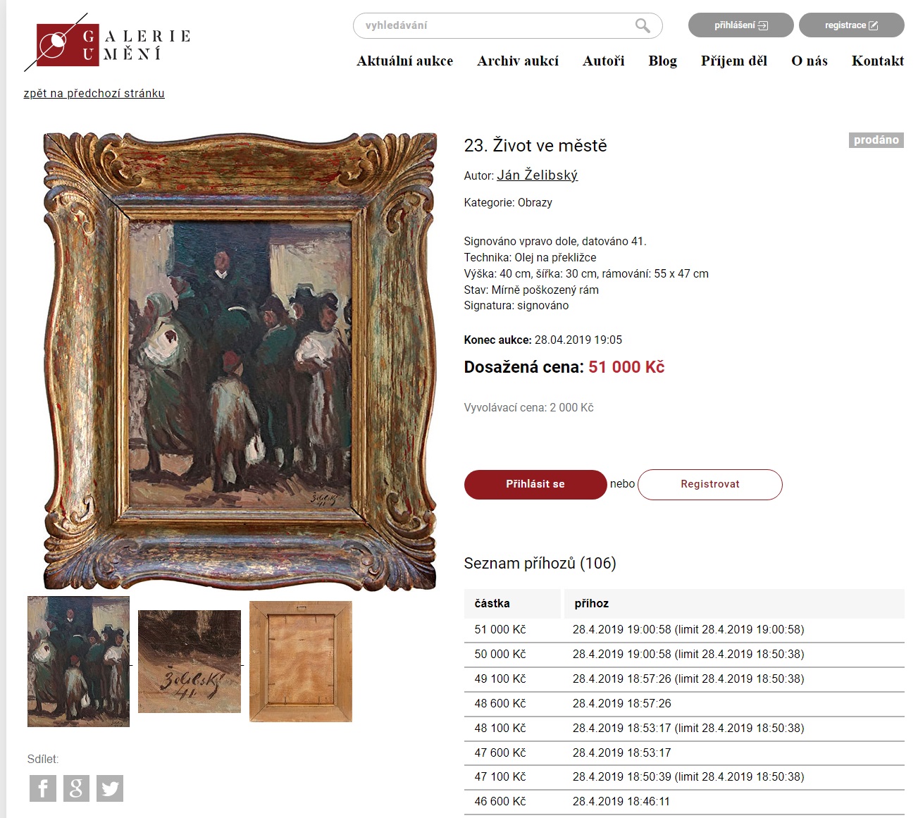 Ostravská Galerie umění nabízela ukradený obraz už v roce 2019.