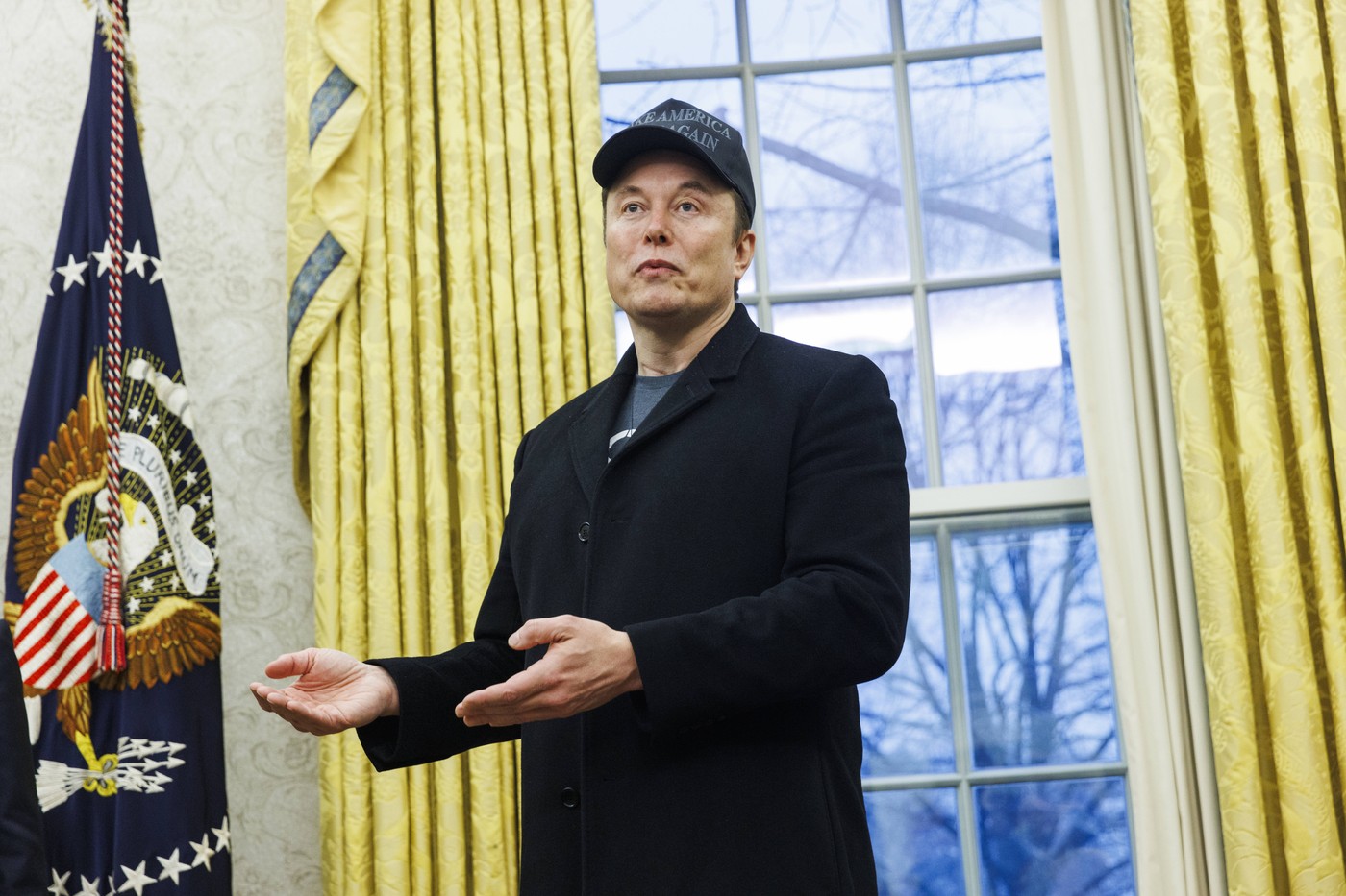 Elon Musk v Bílém domě (11. 2. 2025)