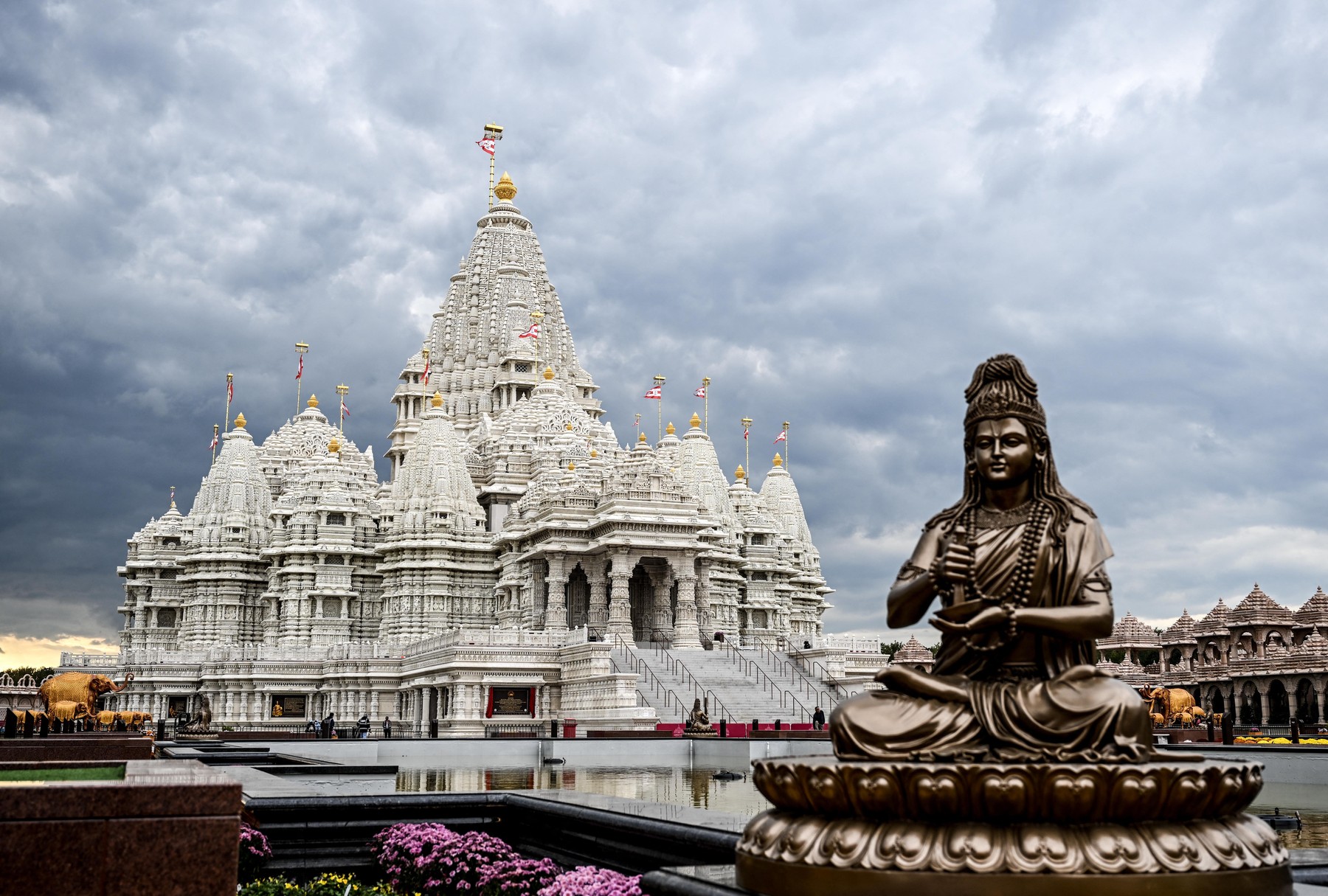 Hinduistický chrám Swaminarayan Akshardham v New Jersey.