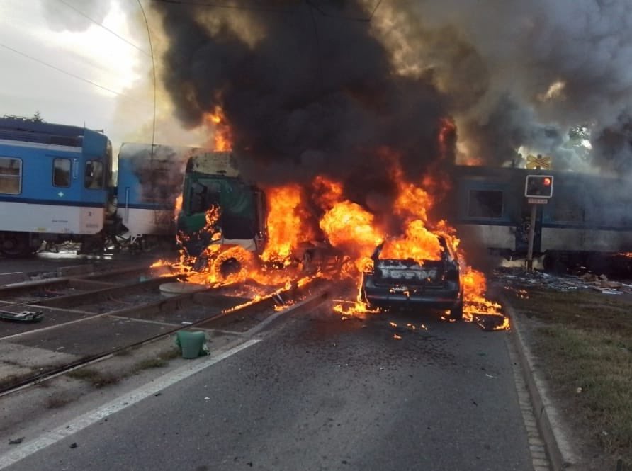Nehoda na přejezdu v Olomouci.