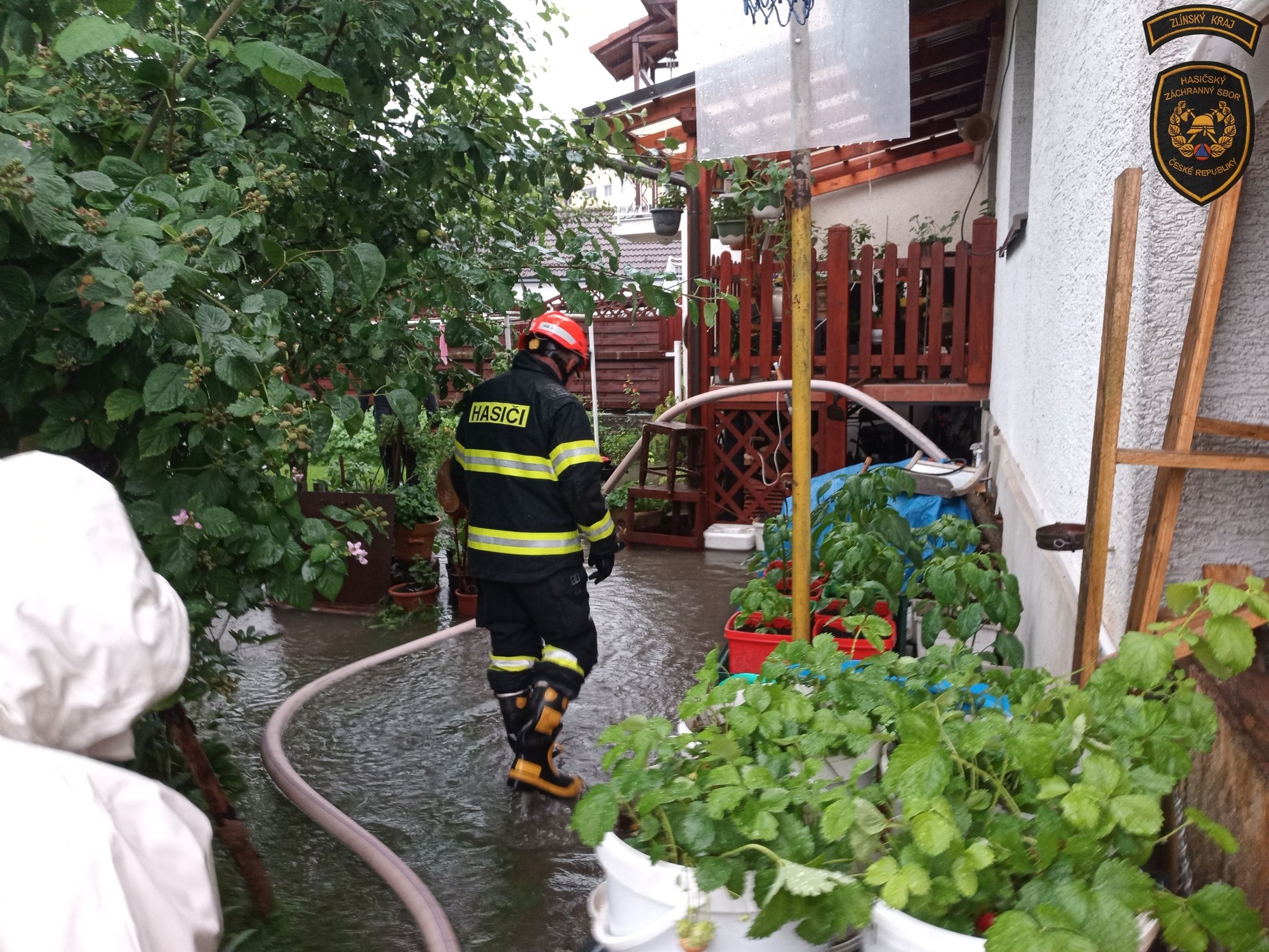 Dnešní přívalový déšť na Zlínsku.