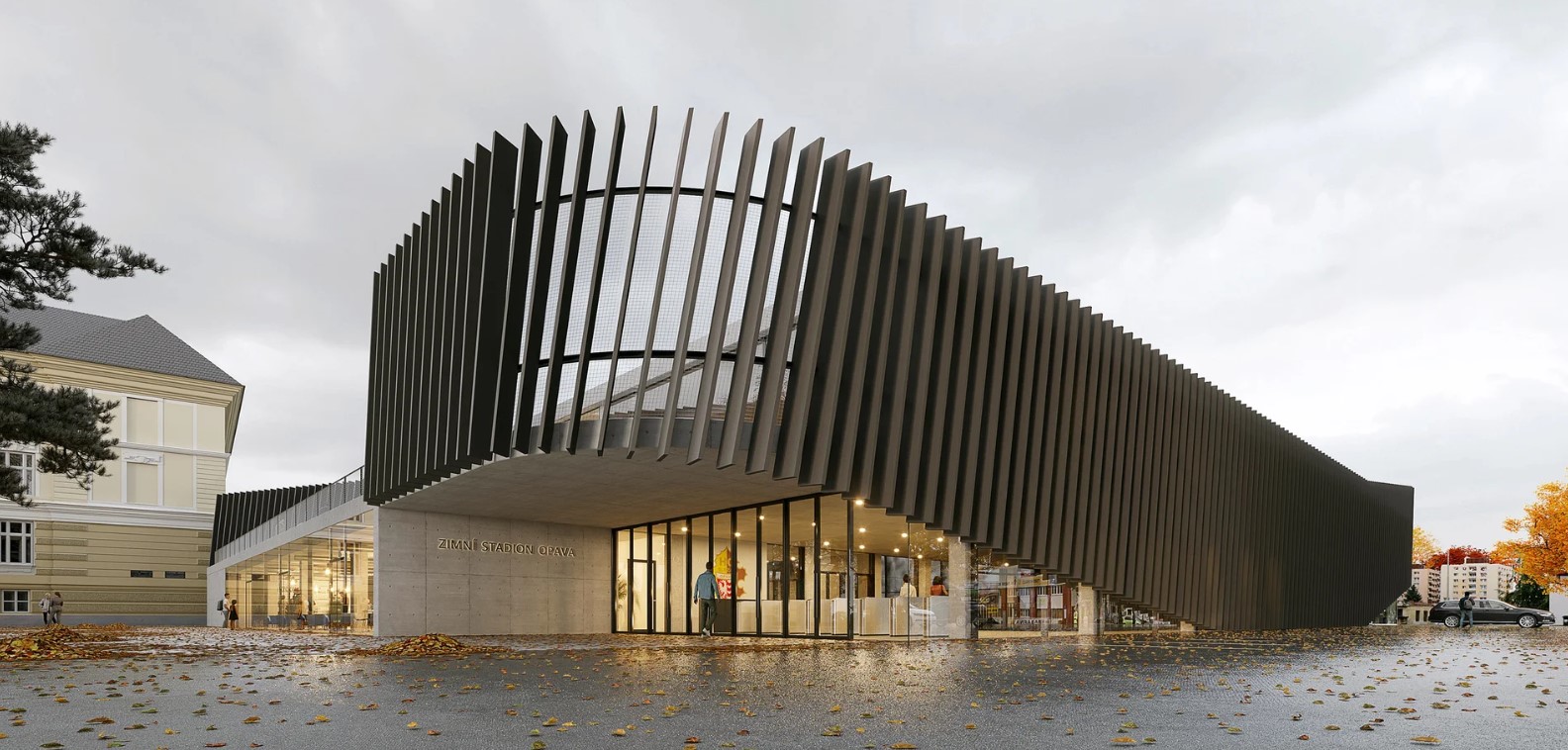 Vizualizace zimního stadionu v Opavě od architektonického studia Qarta